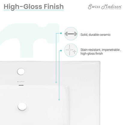 Swiss Madison, 30" Ceramic Vanity Sink Top