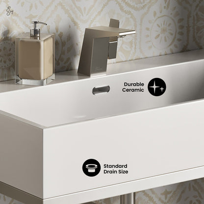 Swiss Madison, Concorde 30" Rectangle Console Sink with Matte Silver Legs