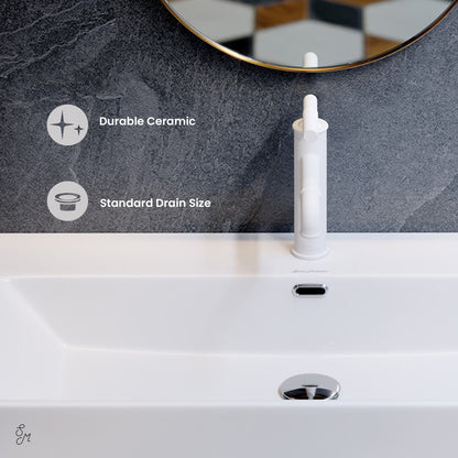 Swiss Madison, Claire 30 Ceramic Console Sink White Basin Brushed Gold Legs