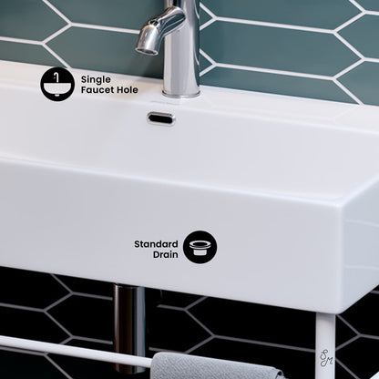 Swiss Madison, Claire 30" White Basin Matte White Legs