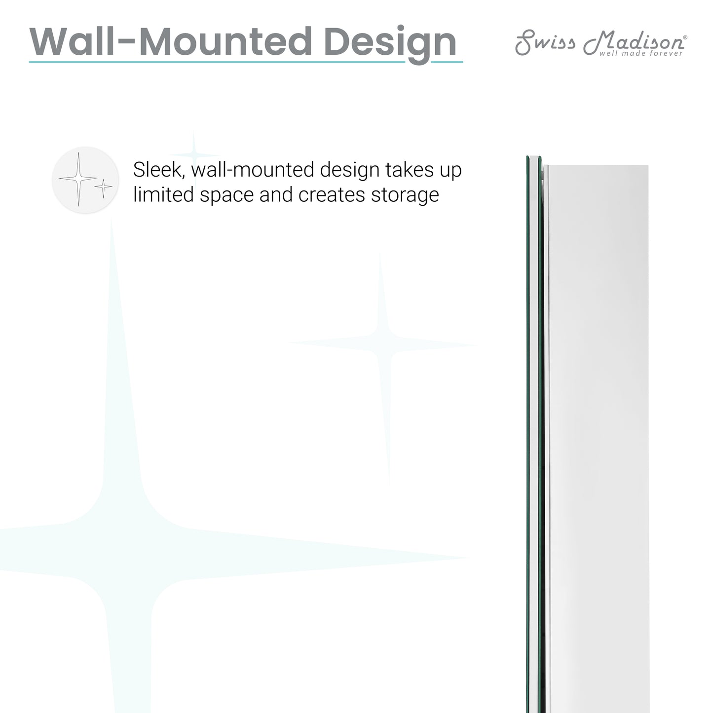 Swiss Madison, Cache 20 in. x 30 in. Mirrored Aluminum Medicine Cabinet