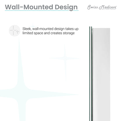 Swiss Madison, Cache 20 in. x 30 in. Mirrored Aluminum Medicine Cabinet