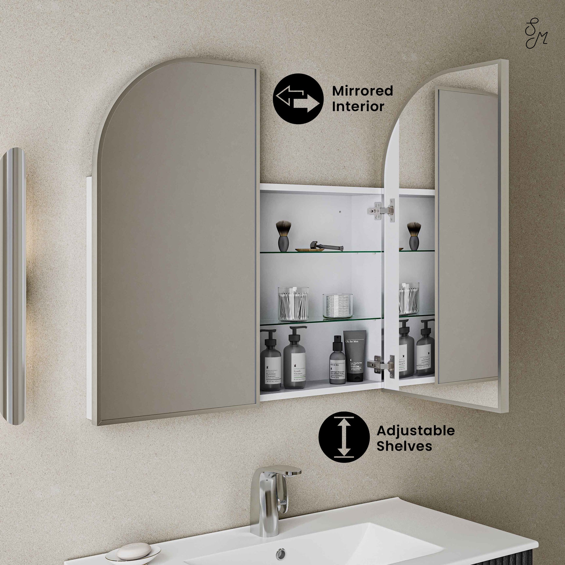 Swiss Madison Porte wall-mount bathroom vanity in Chrome — view 2