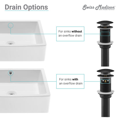 Swiss Madison, Residential Pop Up Sink Drain 1.75 in Matte Black