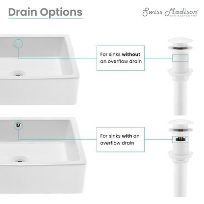 Swiss Madison, Residential Pop Up Sink Drain 1.75 in Matte White