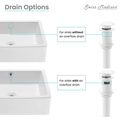 Swiss Madison, Residential Non-Overflow Pop Up Sink Drain 1.75 in Glossy White