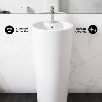 Swiss Madison, Monaco Circular Basin Pedestal sink