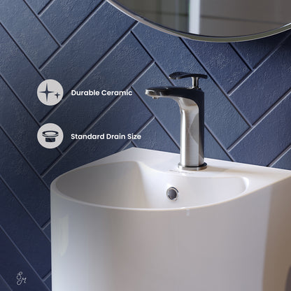 Swiss Madison, Sublime Rounded Basin Pedestal sink