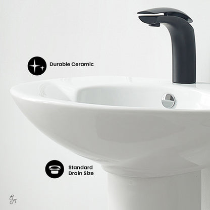 Swiss Madison, Plaisir Rounded Basin Pedestal Sink