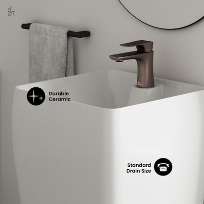 Swiss Madison, Carre One Piece Pedestal Sink