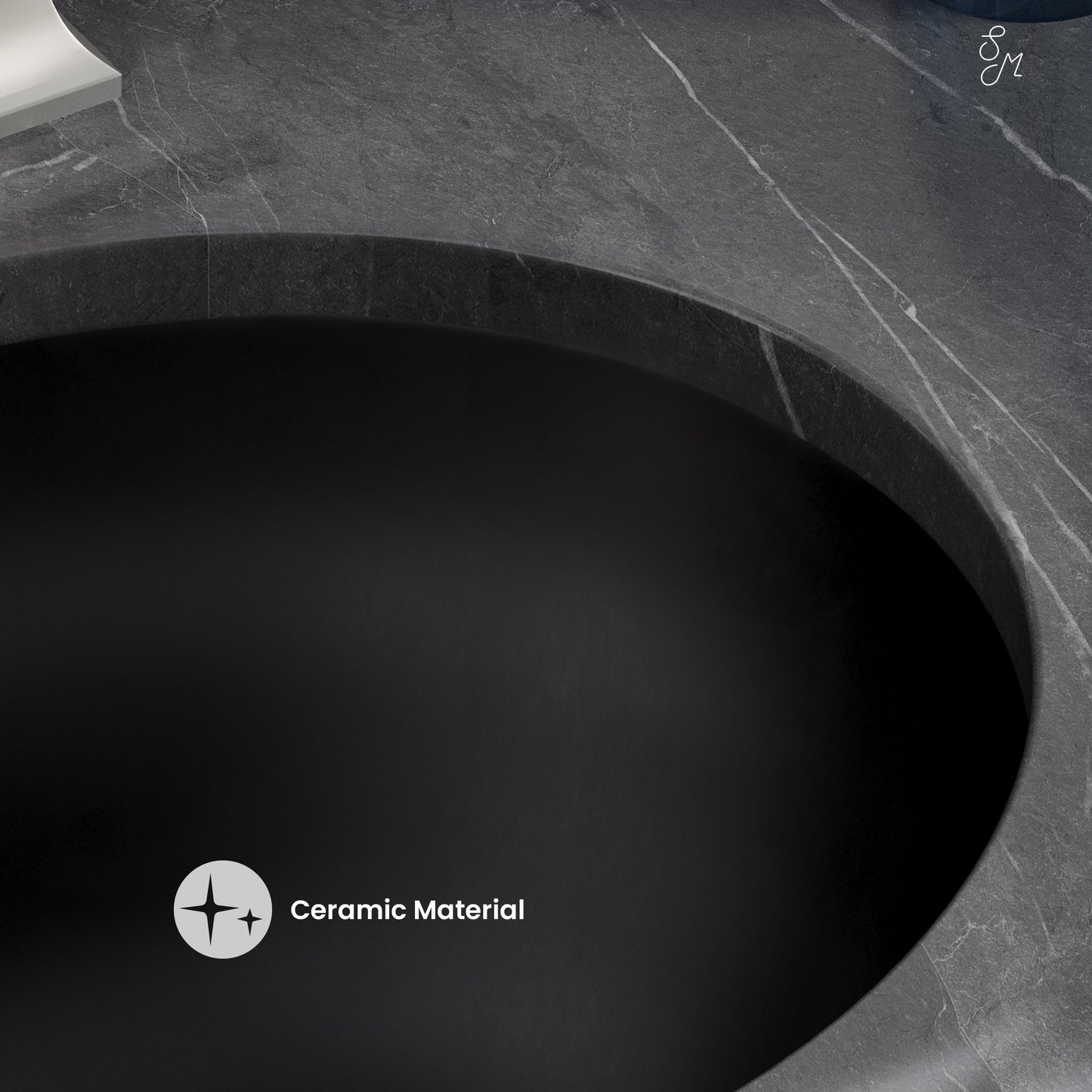 Swiss Madison, Monaco 19" Ceramic Undermount Bathroom Sink in Matte Black