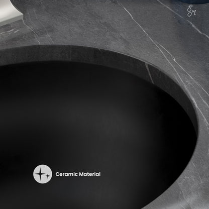 Swiss Madison, Monaco 19" Ceramic Undermount Bathroom Sink in Matte Black