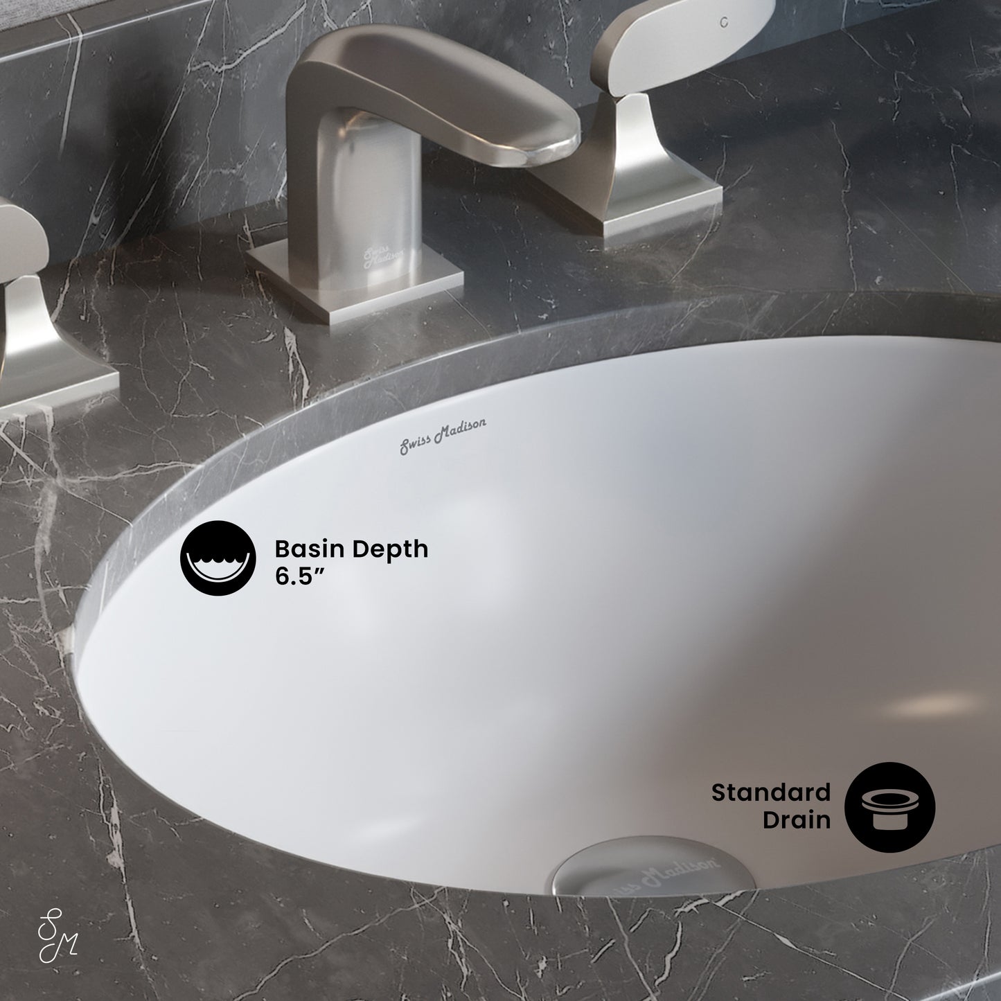 Swiss Madison, Monaco 18 Oval Under-Mount Bathroom Sink