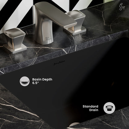 Swiss Madison, Plaisir 18.5" Rectangle Undermount Bathroom Sink in Matte Black