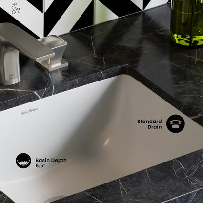 Swiss Madison, Plaisir 18.5 Rectangular Under-Mount Bathroom Sink
