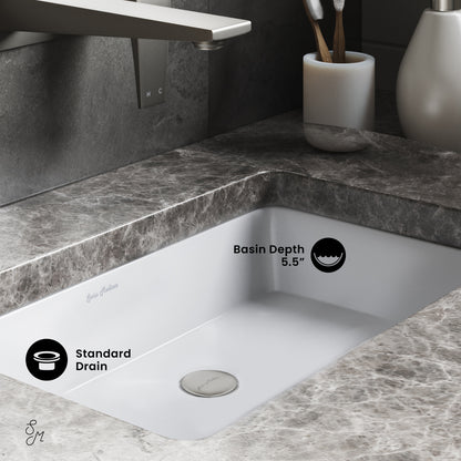 Swiss Madison, Voltaire 21 Rectangular Under-Mount Bathroom Sink