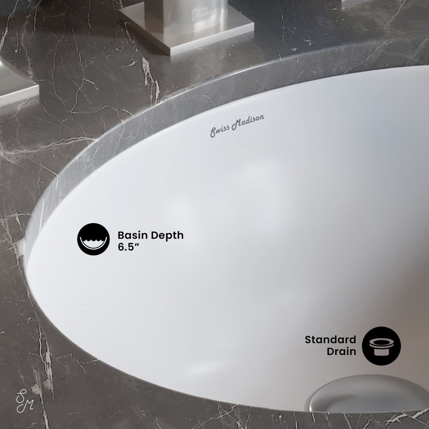 Swiss Madison, Plaisir 16.5 Oval Under-Mount Bathroom Sink
