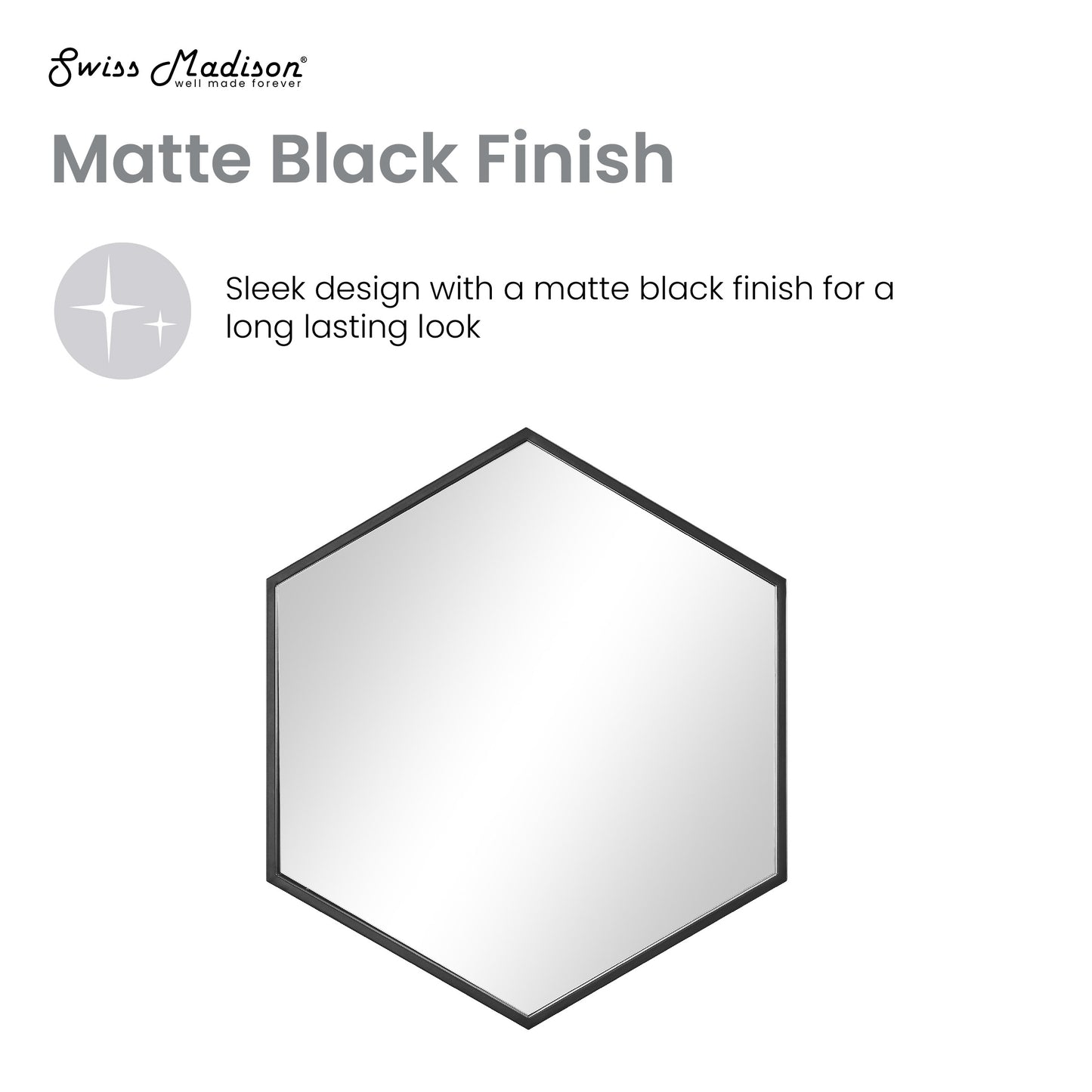 Swiss Madison, Annecy 19" Vanity Mirror in Phantom Black