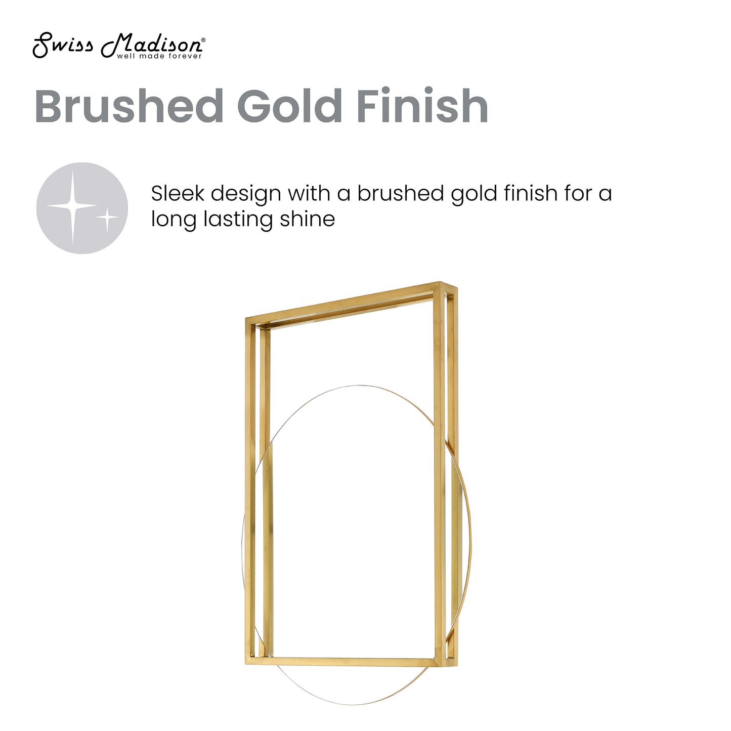 Swiss Madison, Pierre 35.5" Vanity Mirror in Brushed Gold