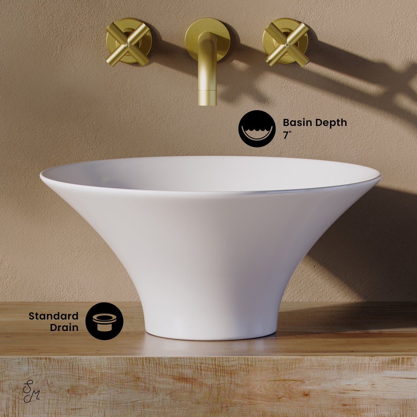 Swiss Madison, Ivy 16.5" Round Vessel Sink in Glossy White
