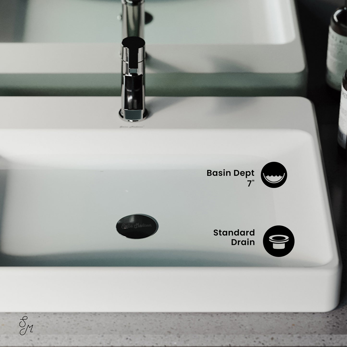 Swiss Madison, Carre Large Rectangle Vessel Sink