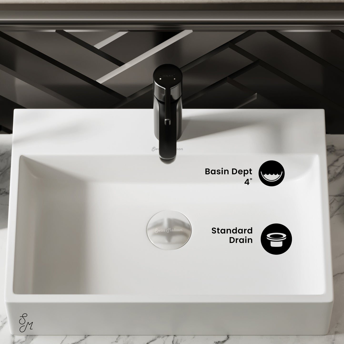 Swiss Madison, Claire 20 Rectangle Ceramic Vessel Sink