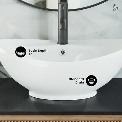 Swiss Madison, Ivy 23 Oval Ceramic Vessel Sink
