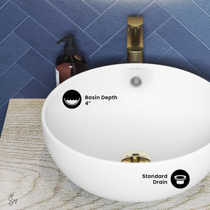 Swiss Madison, Sublime Round Vessel Sink in Matte White