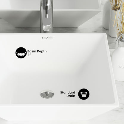Swiss Madison, St. Tropez Square Ceramic Vessel Sink