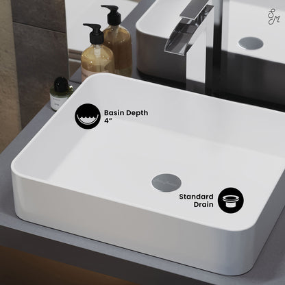 Swiss Madison, Concorde 15 Square Ceramic Vessel Sink