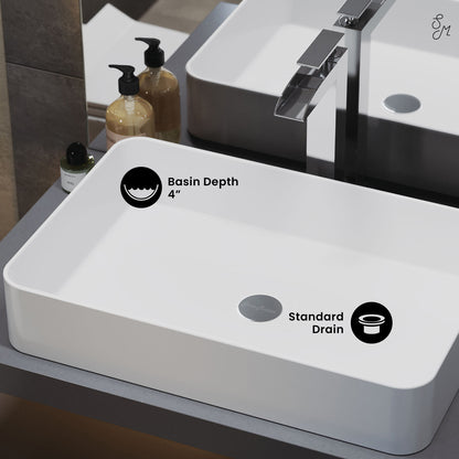 Swiss Madison, Concorde 24 Rectangle Ceramic Vessel Sink