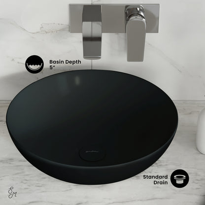 Swiss Madison, Classe 16 Color Ceramic Sink in Matte Black