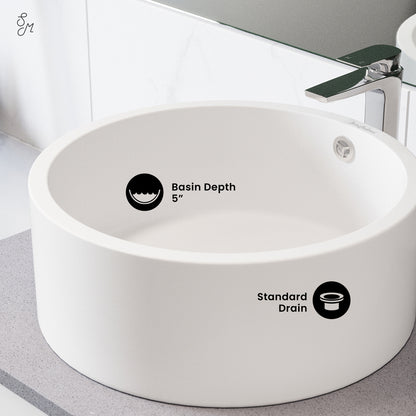 Swiss Madison, Monaco Round Ceramic Bathroom Vessel Sink in White