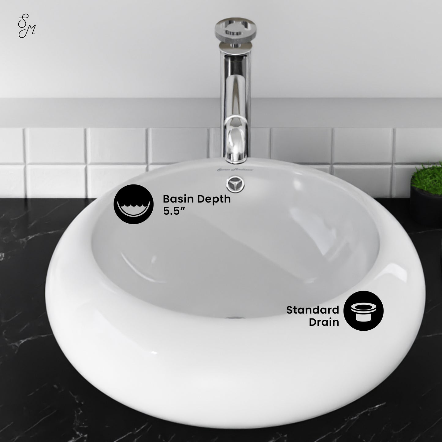 Swiss Madison, Plaisir Round Vessel Sink