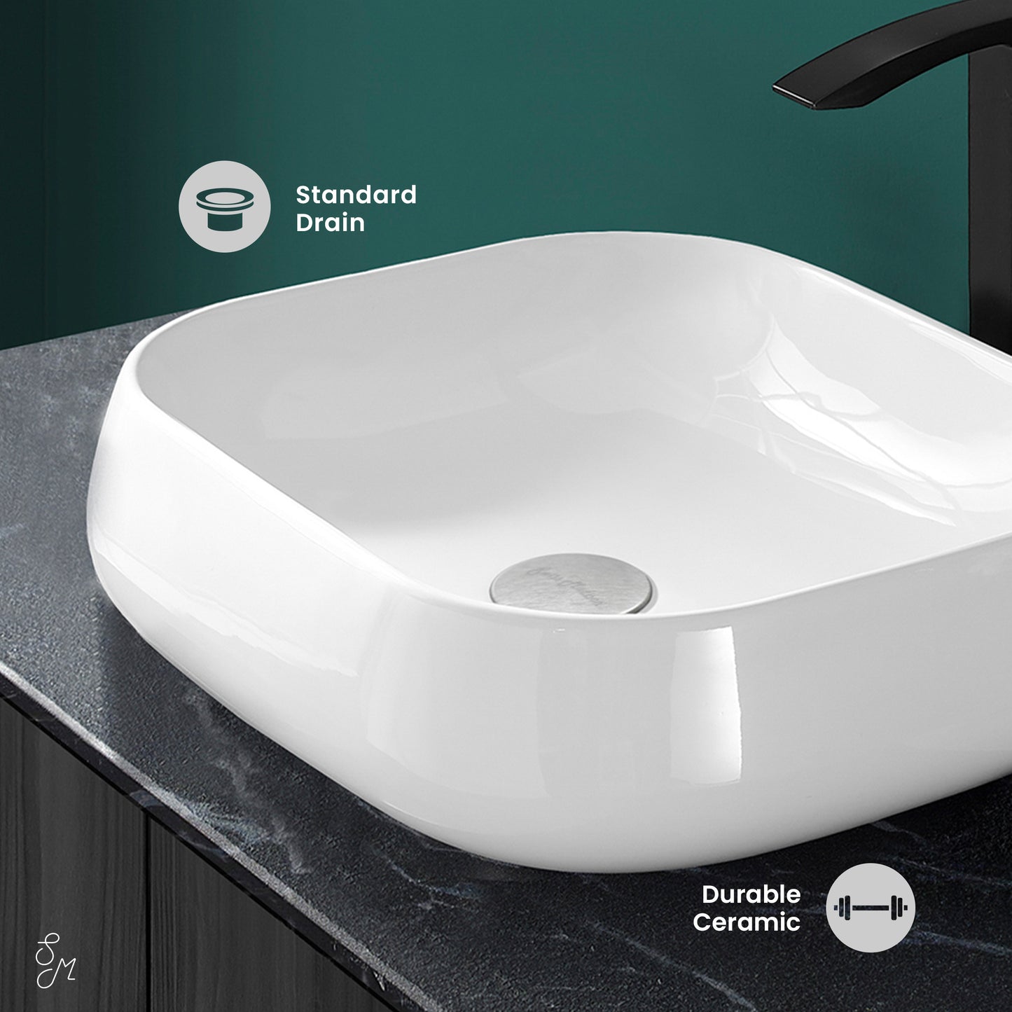Swiss Madison, Chateau 18 Square Ceramic Vessel Sink