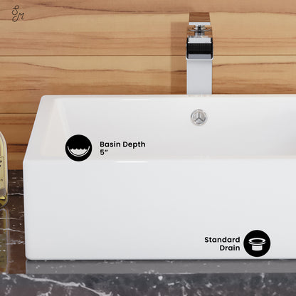 Swiss Madison, Voltaire 17 Rectangle Ceramic Vessel Sink