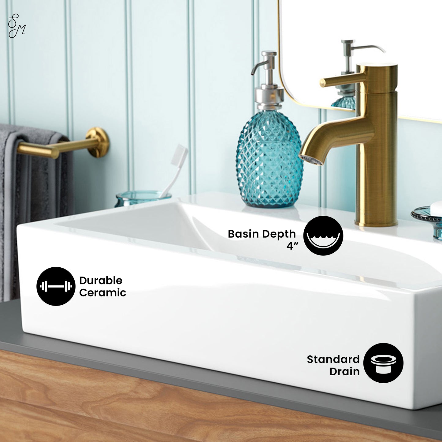 Swiss Madison, Rennes Vanity 24" Vessel Sink