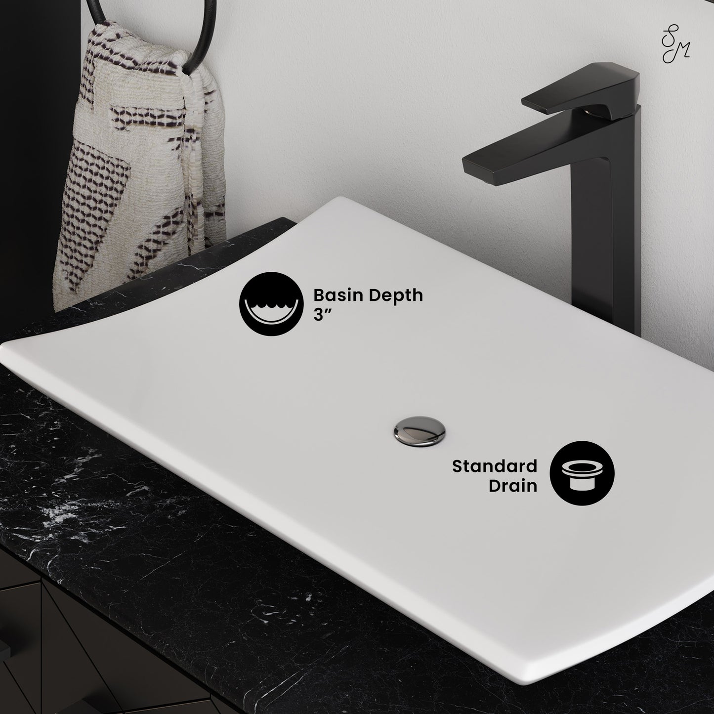 Swiss Madison, Annecy 23.5” Rectangle Vessel Bathroom Sink