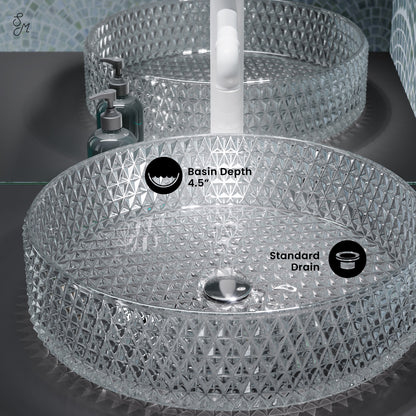 Swiss Madison, Cache 15.75" Round Glass Vessel Sink