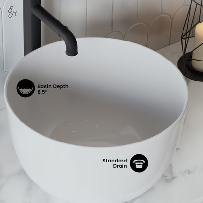 Swiss Madison, Calice 15'' Vessel Sink in White