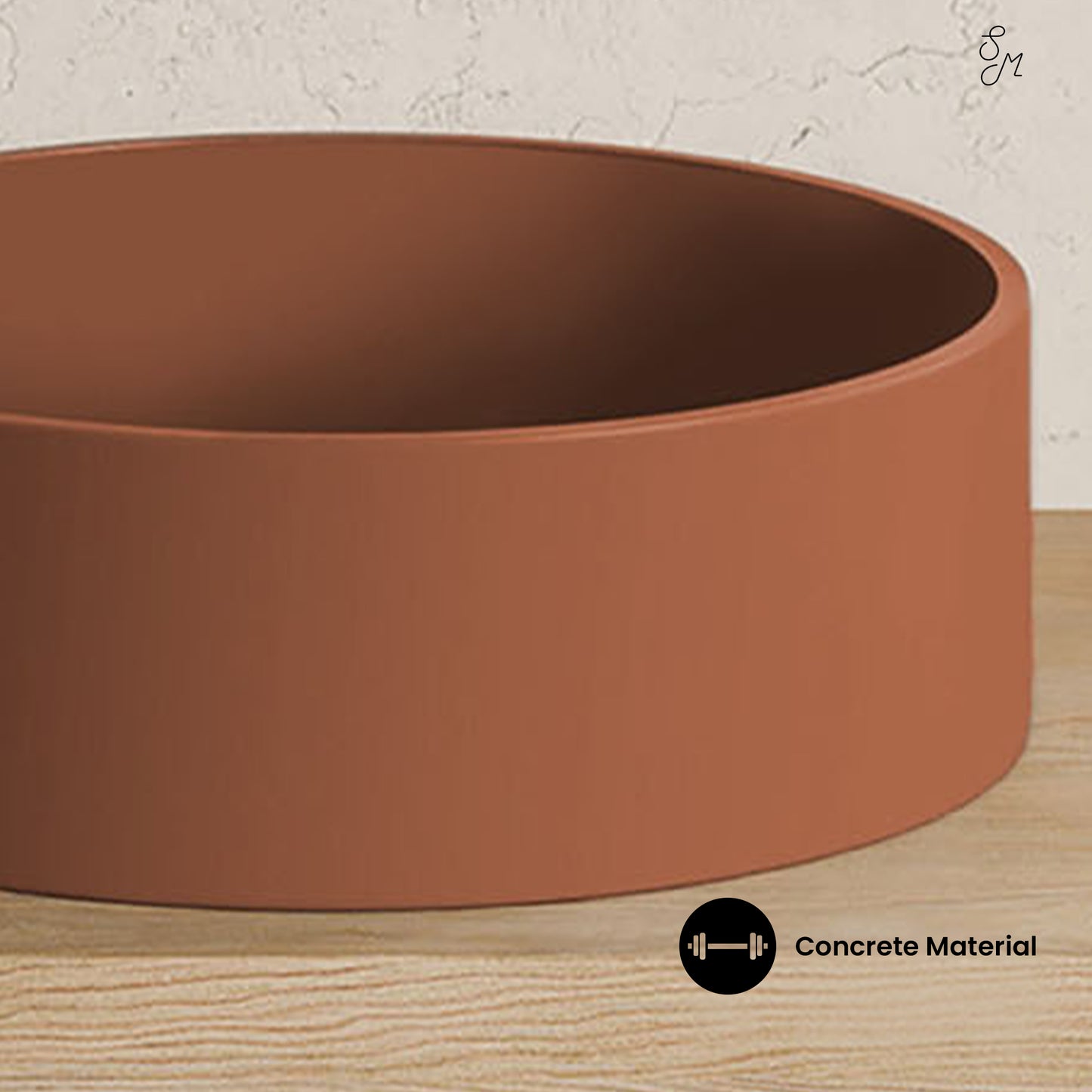Swiss Madison, Lisse 14.5" Concrete Round Vessel Sink in Matte Terracotta