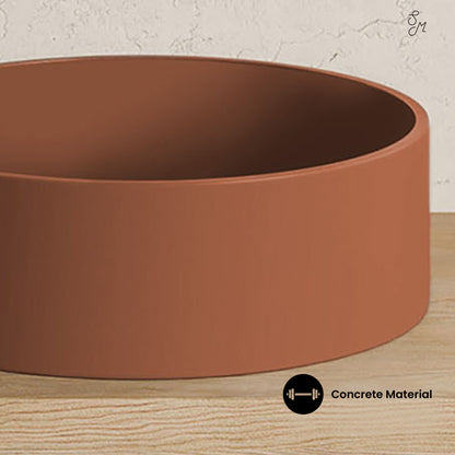 Swiss Madison, Lisse 14.5" Concrete Round Vessel Sink in Matte Terracotta