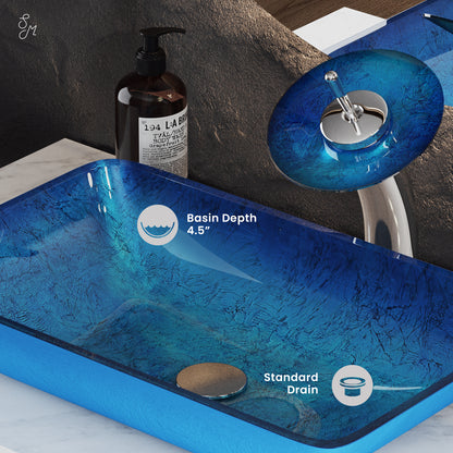 Swiss Madison Ocean Blue vessel bathroom vanity — view 2