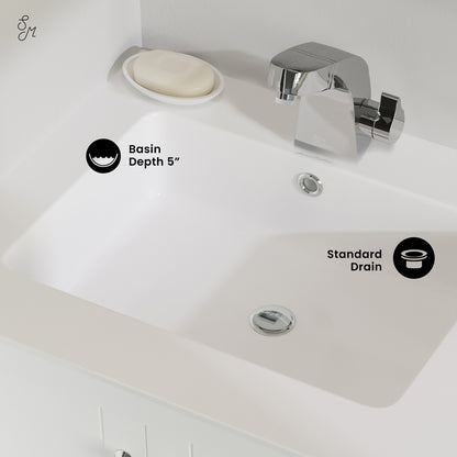 Swiss Madison, Voltaire 25 Vanity Top Sink with Single Faucet Hole