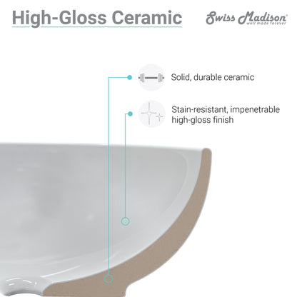 Swiss Madison, Voltaire 31 Vanity Top Sink with Single Faucet Hole