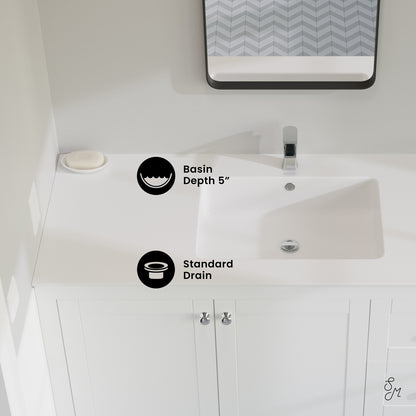 Swiss Madison, Voltaire 49 Vanity Top Sink with Single Faucet Hole