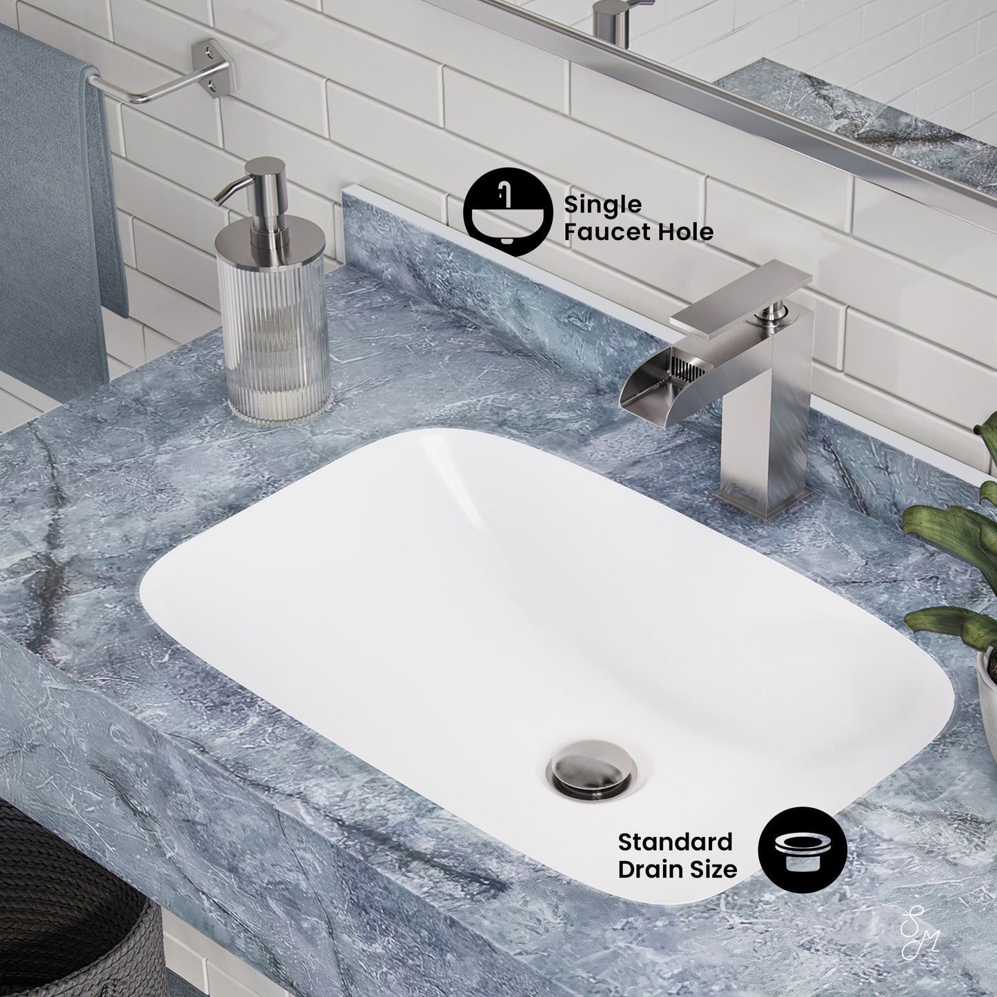 Swiss Madison, Avancer 36'' Wall Mount Sink In Blue Celeste