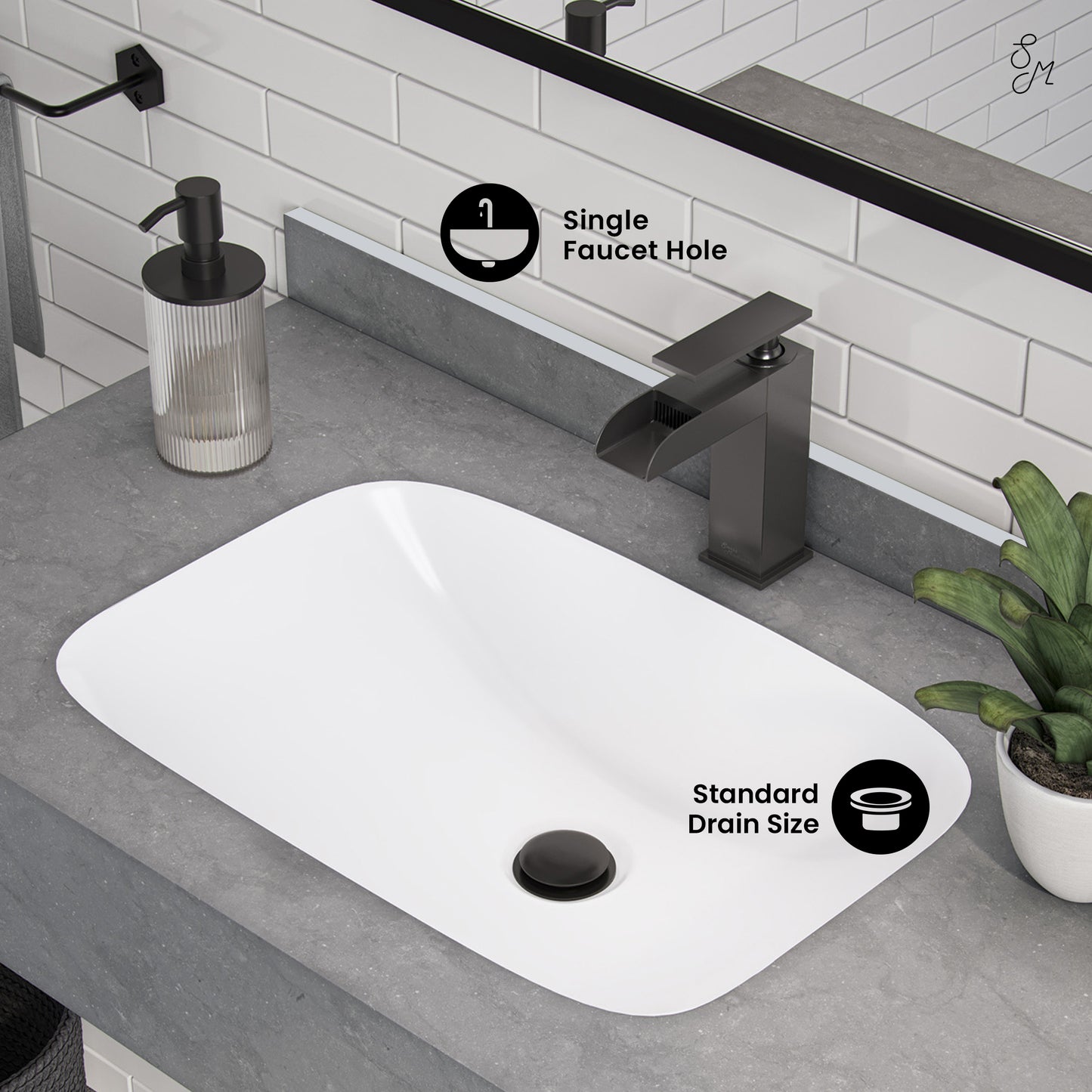 Swiss Madison, Avancer 36'' Wall Mount Sink In Charcoal Grey