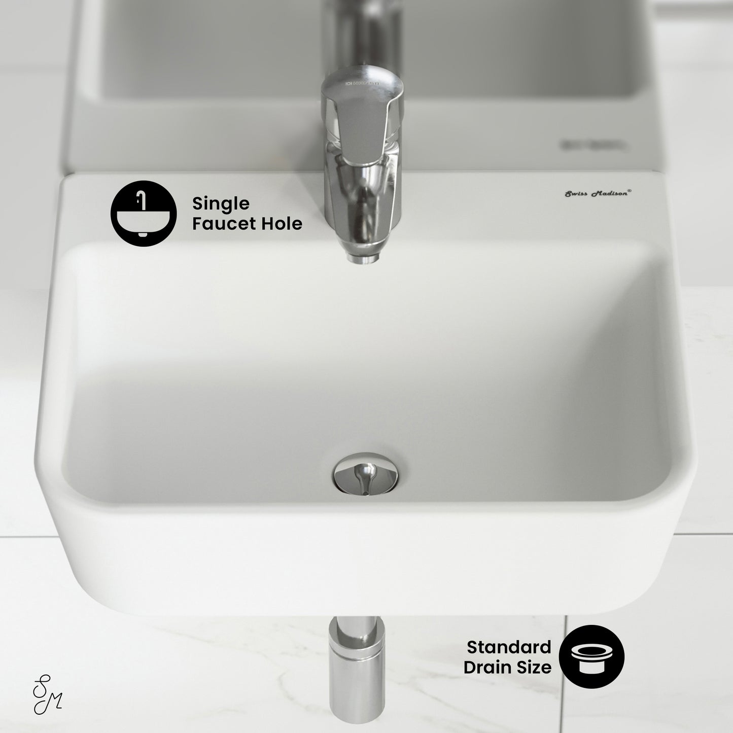 Swiss Madison, , St. Tropez Wall Mount Sink