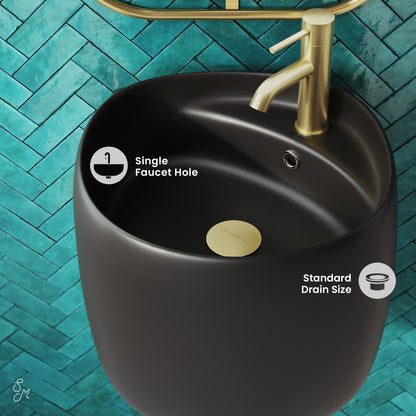 Swiss Madison, Ivy Wall-Mount Sink in Matte Black